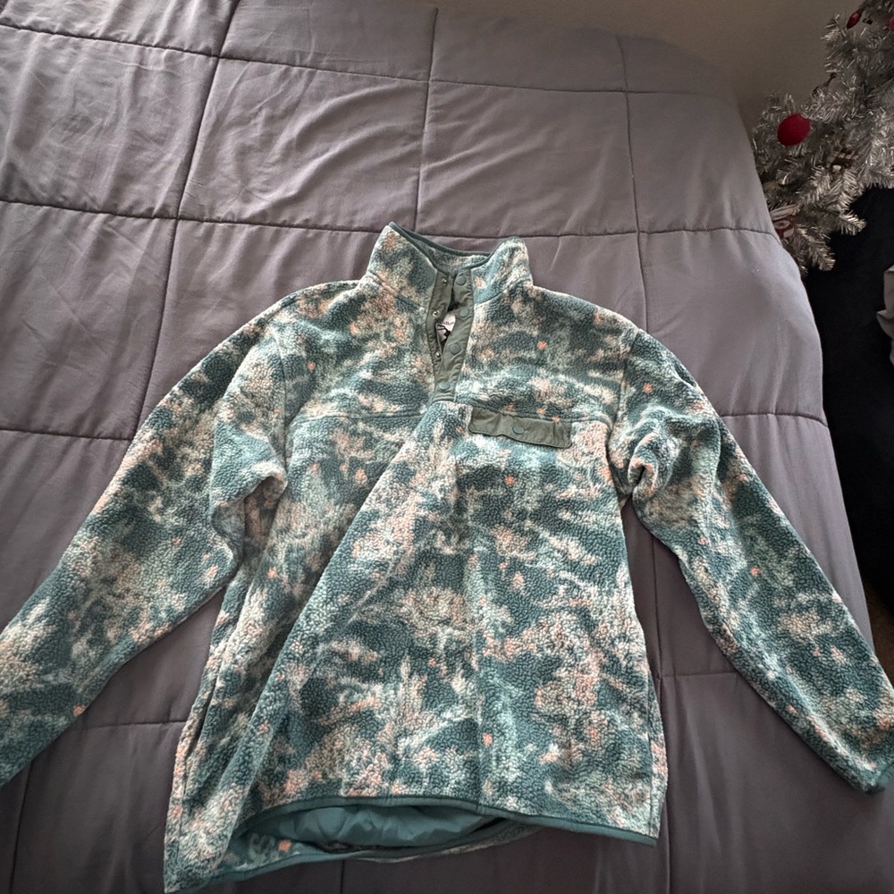 Goodfellow & Co Green and White Fleece Jacket
